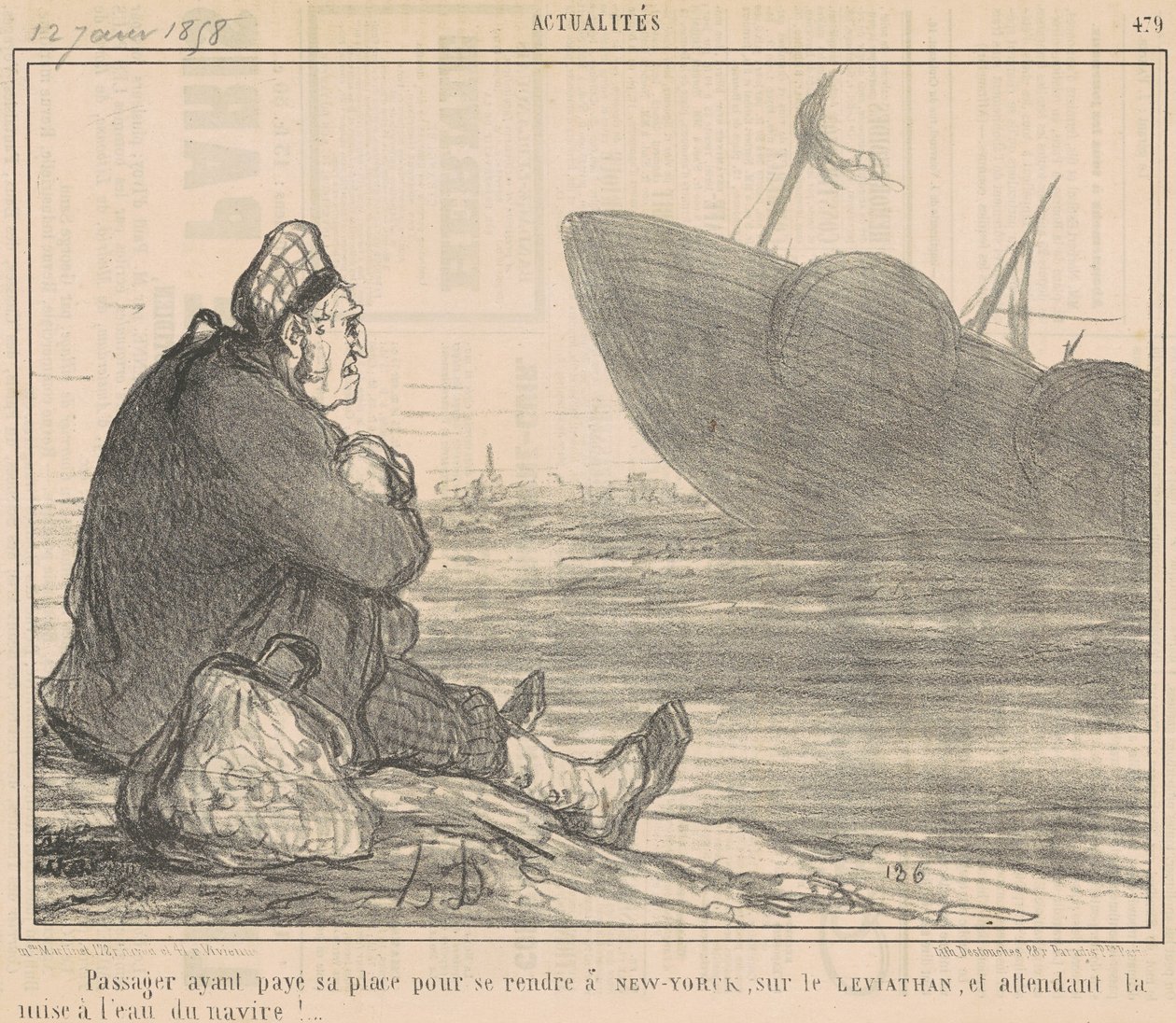 Passeggero che ha pagato... per andare a New York... da Honoré Daumier