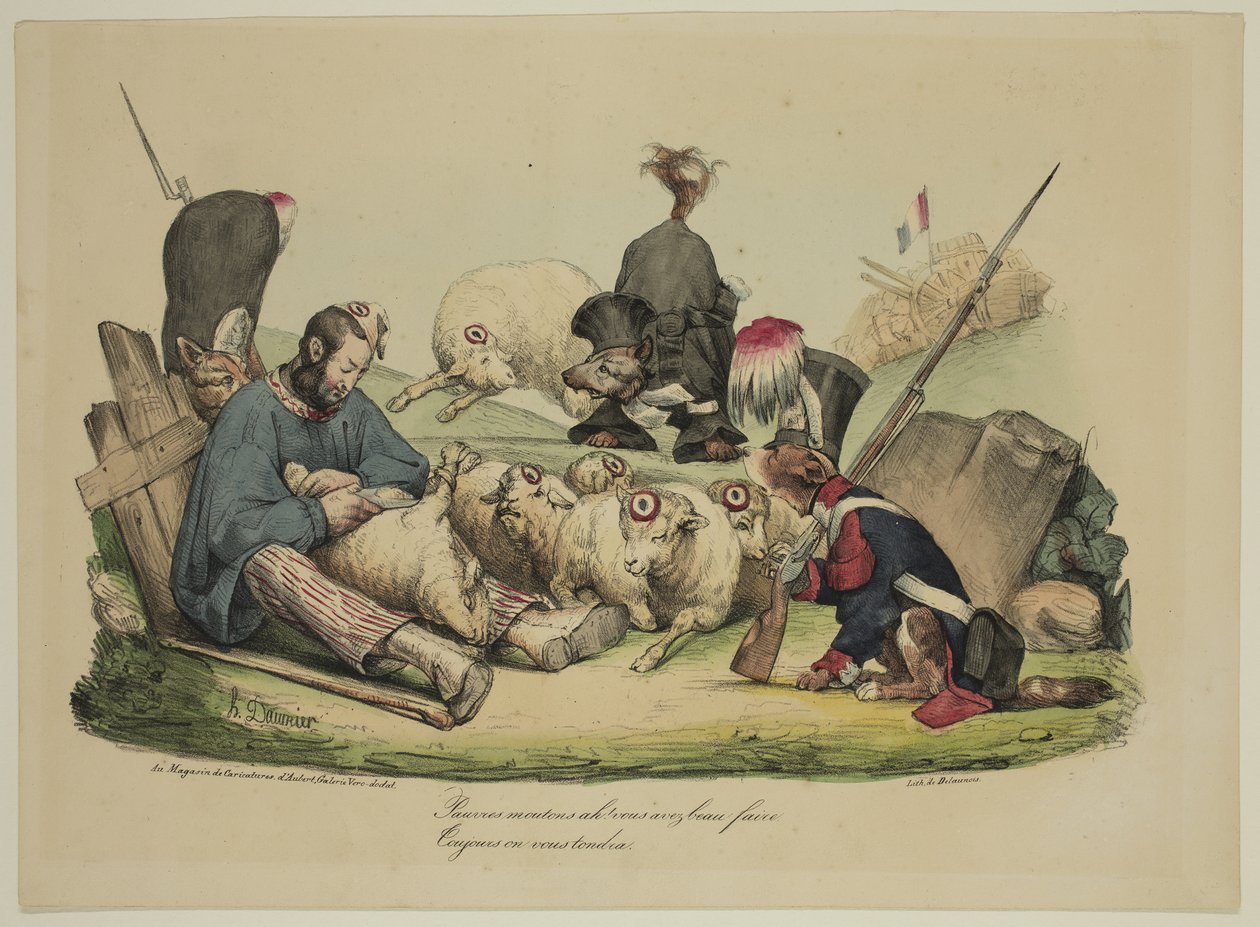 Pauvres moutons Ah! Vous avez beau faire...toujours on vous tondra da Honoré Daumier