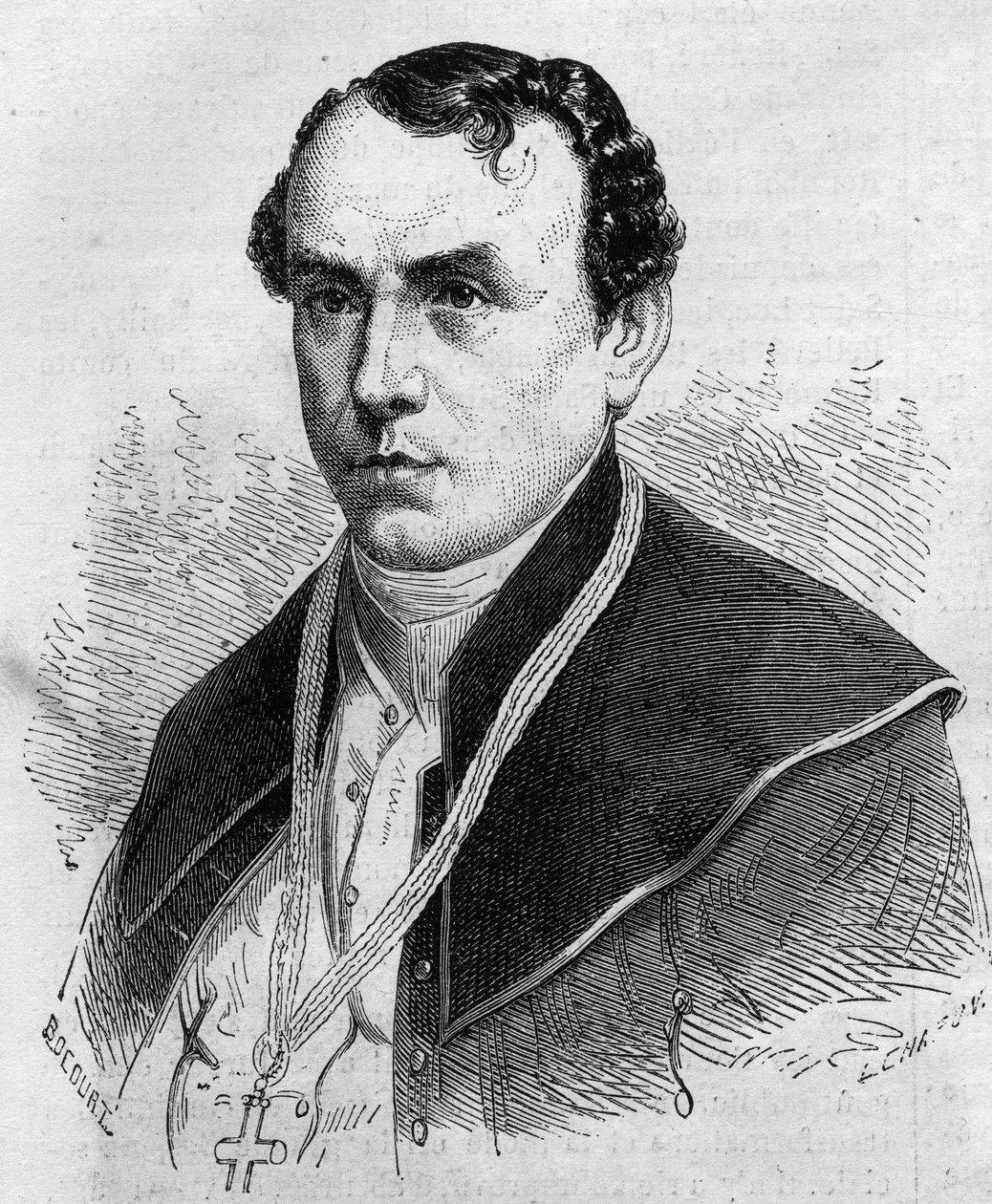 Ritratto di Sigismond Felix Felinski (1822-1895), arcivescovo di Varsavia (Polonia). Incisione in 