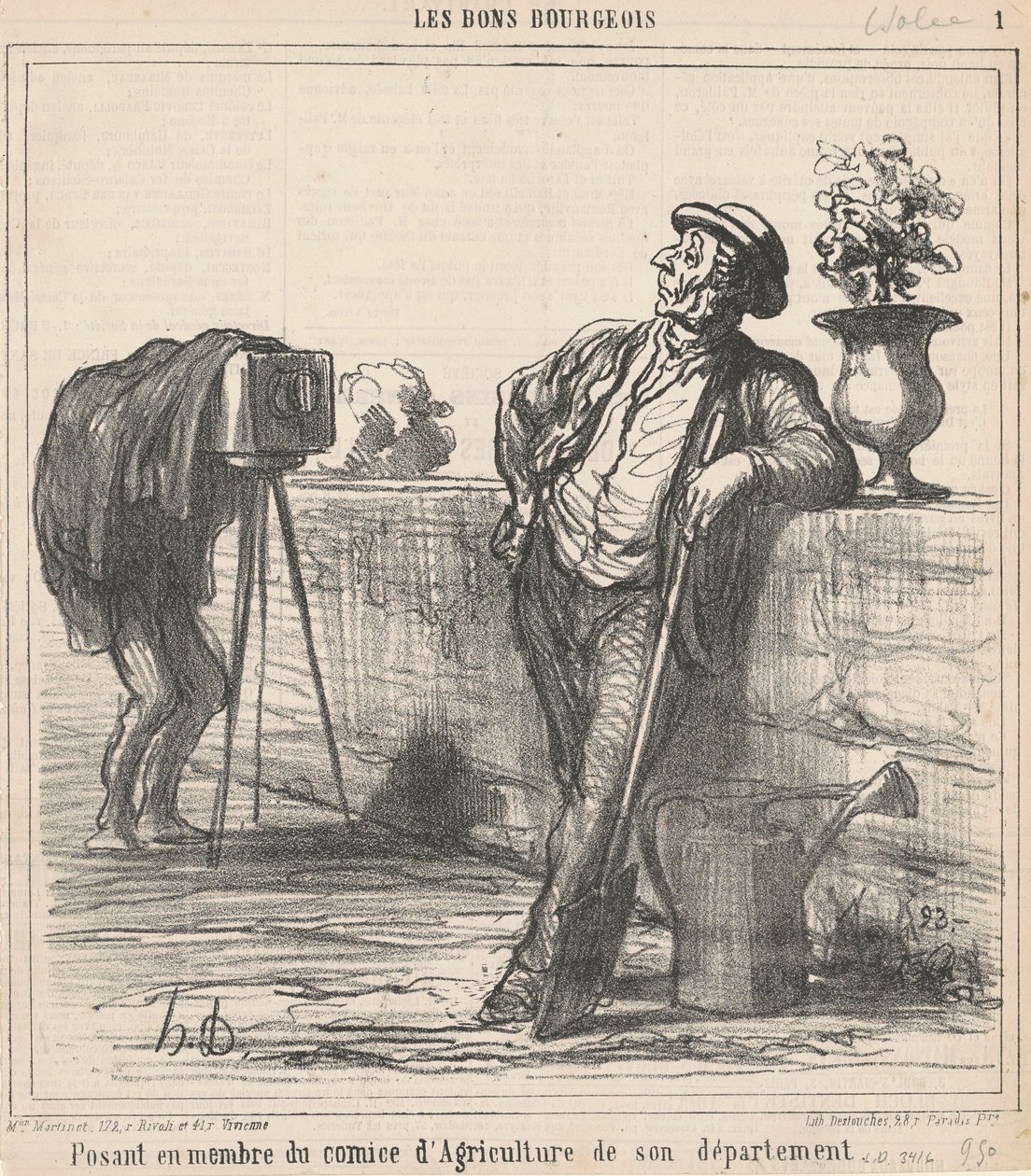 Posando come membro del comitato agricolo... da Honoré Daumier