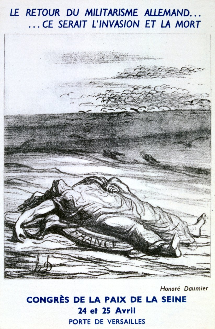 Cartolina pubblicitaria del Congresso della Pace della Senna, Parigi da Honoré Daumier