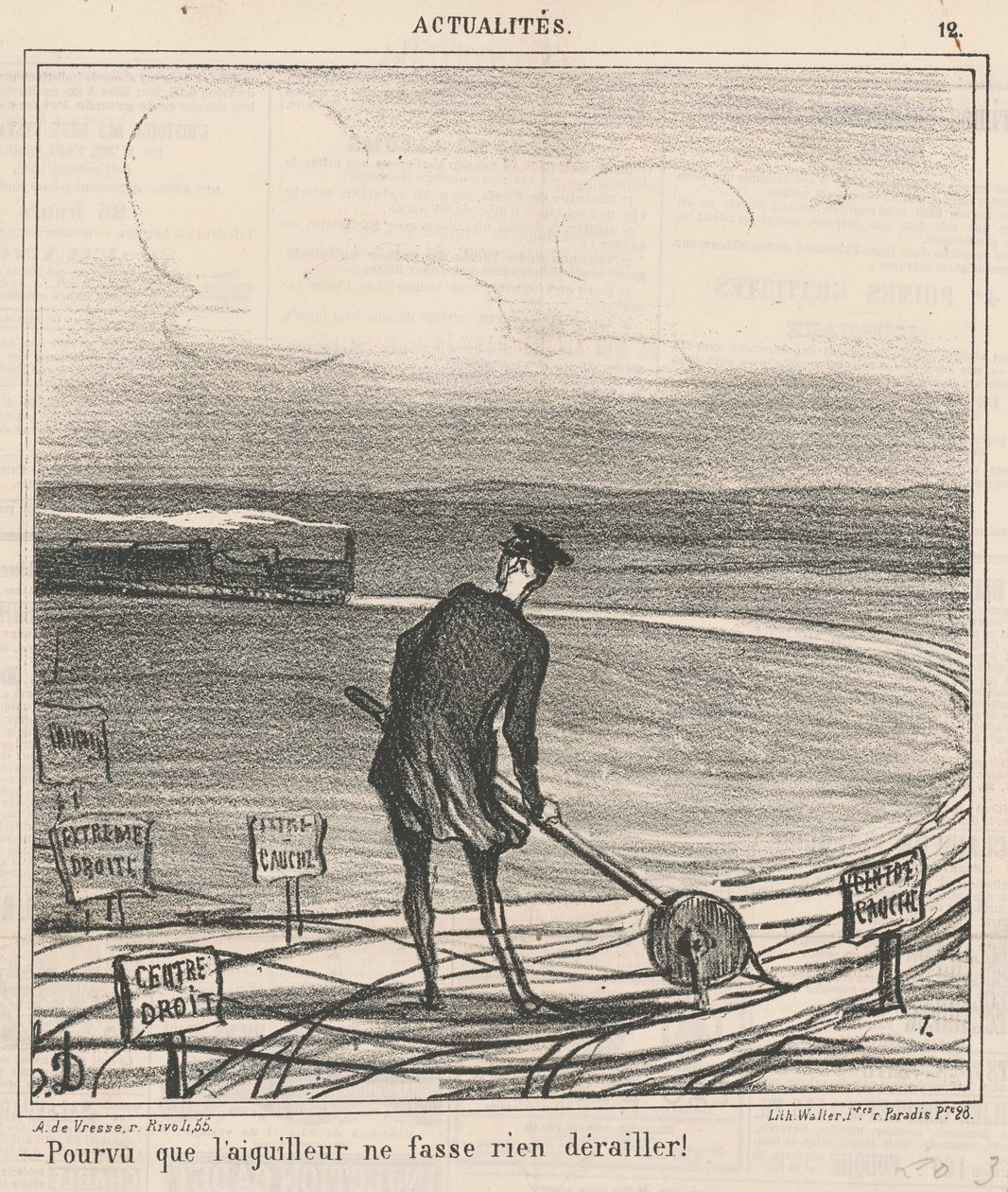 Purché il deviatore non faccia deragliare nulla! da Honoré Daumier