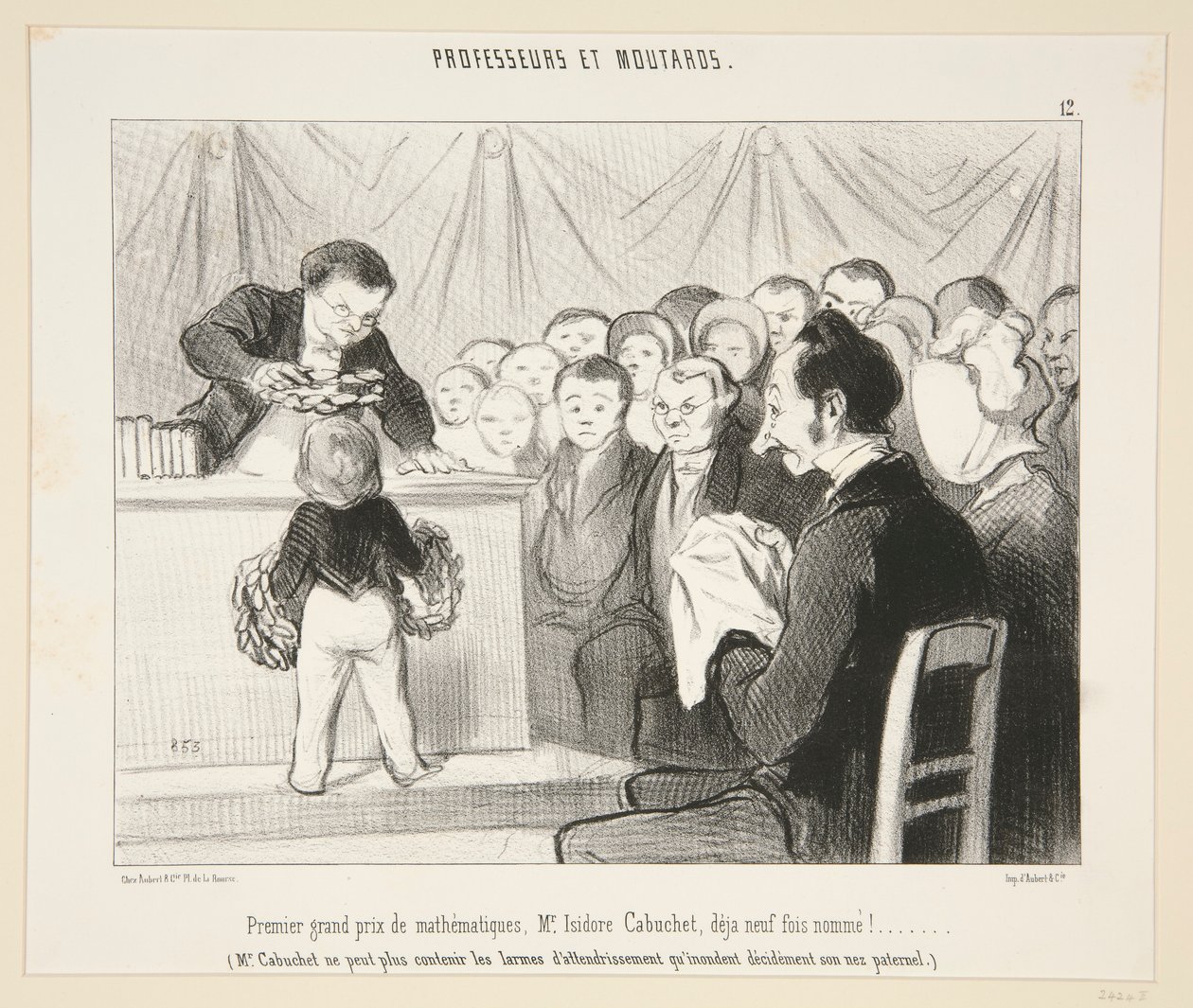 Primo grande premio di matematica, Sig. Isidore Cabuchet?. #12 di Professeurs et Moutards da Honoré Daumier
