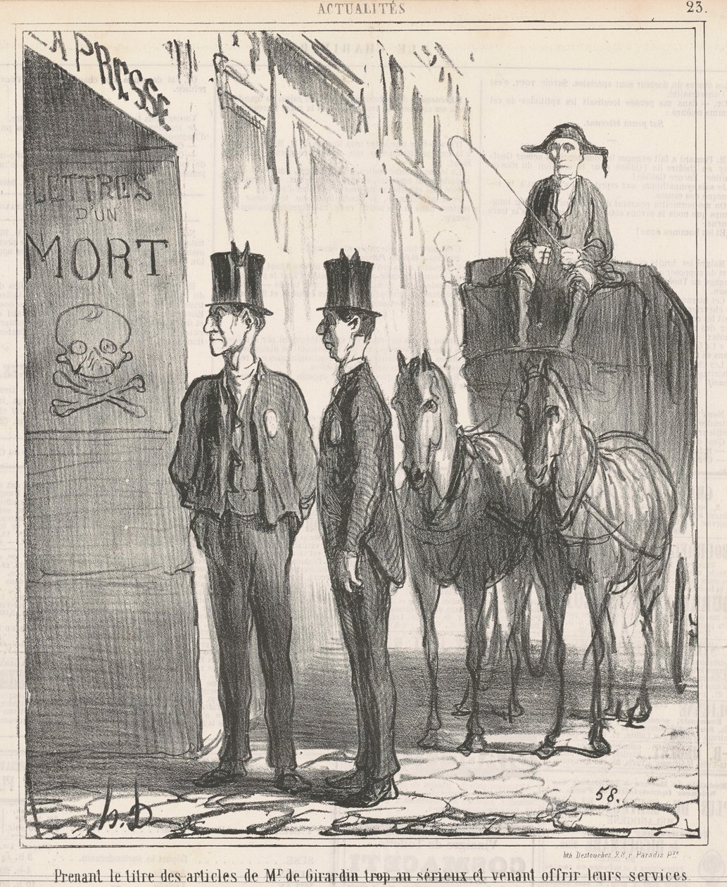 Prenant le titre ... de Mr de Girardin trop au sérieux ... da Honoré Daumier