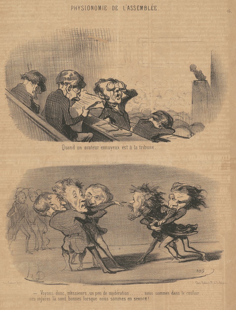 Quando un oratore noioso è alla tribuna da Honoré Daumier