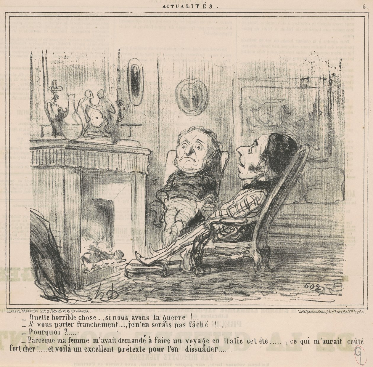 Che cosa orribile ... se avremo la guerra! ... da Honoré Daumier