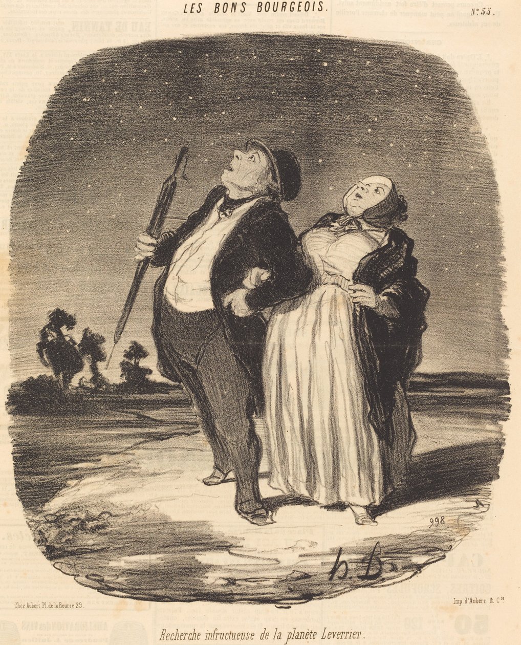 Ricerca infruttuosa del pianeta Leverrier da Honoré Daumier