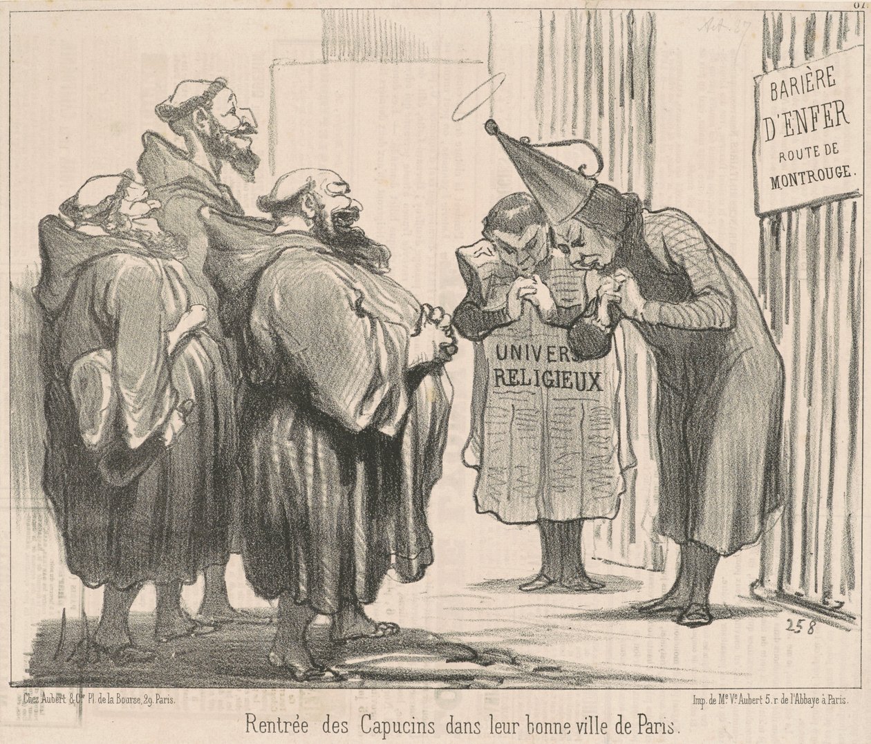 Rientro dei Cappuccini a... Parigi da Honoré Daumier