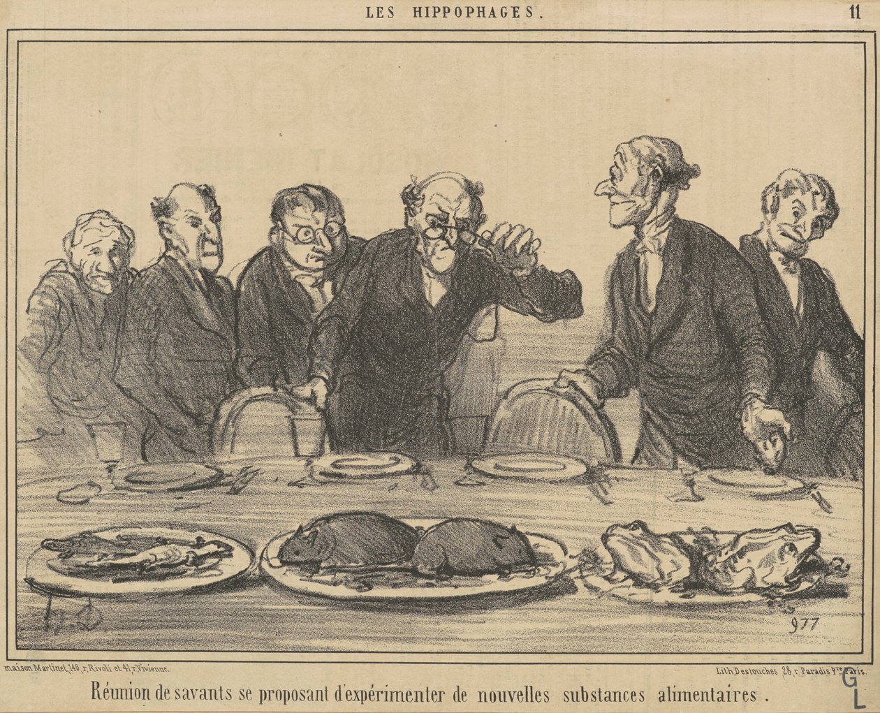 Riunione di scienziati che propongono... da Honoré Daumier