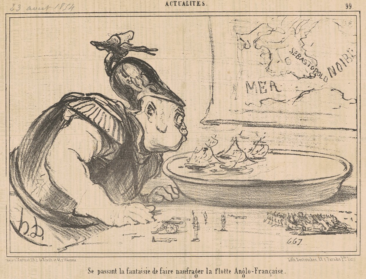 Se passant la fantaisie de faire naufrager ... da Honoré Daumier