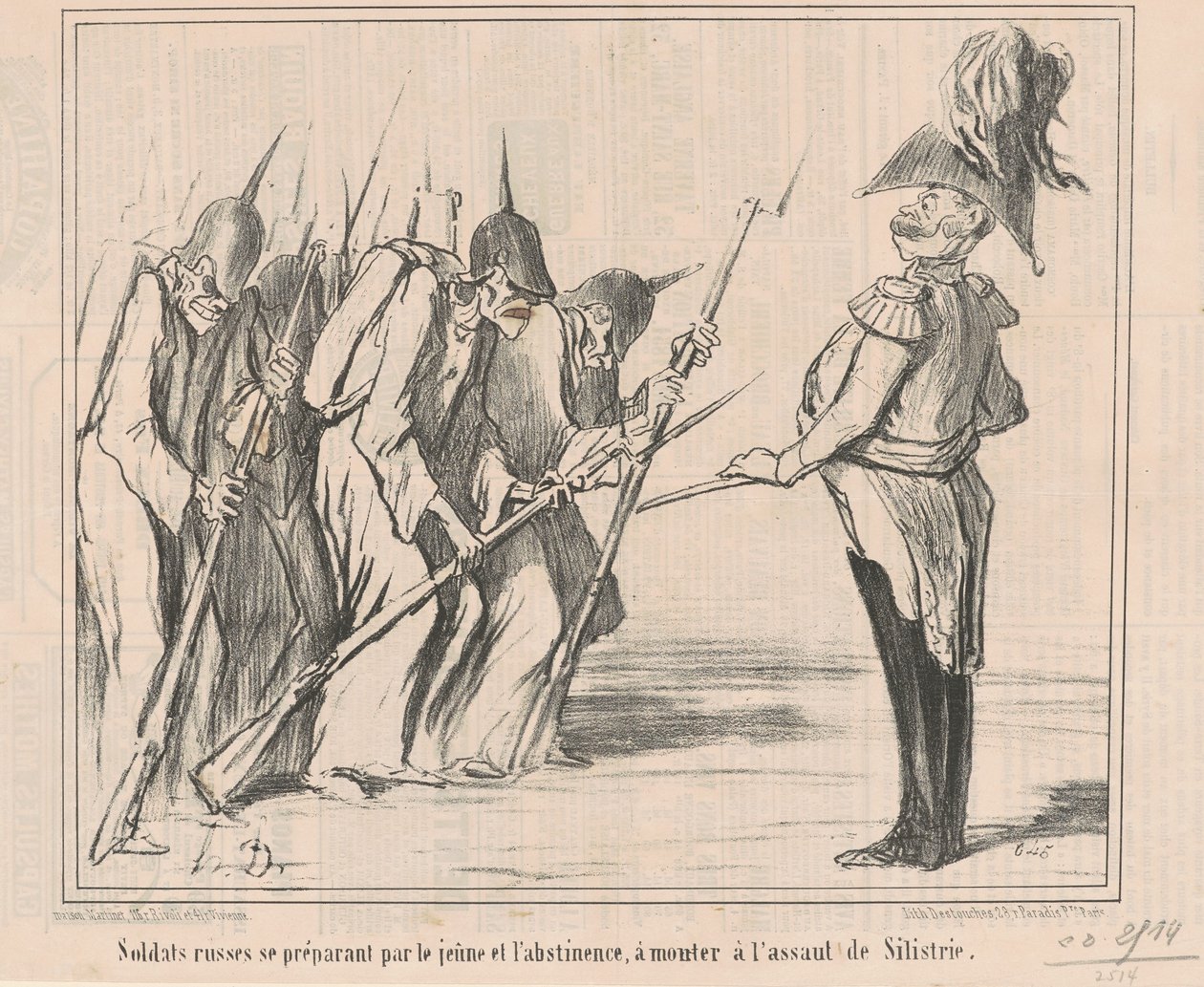 Soldati russi che si preparano per il giovane... da Honoré Daumier