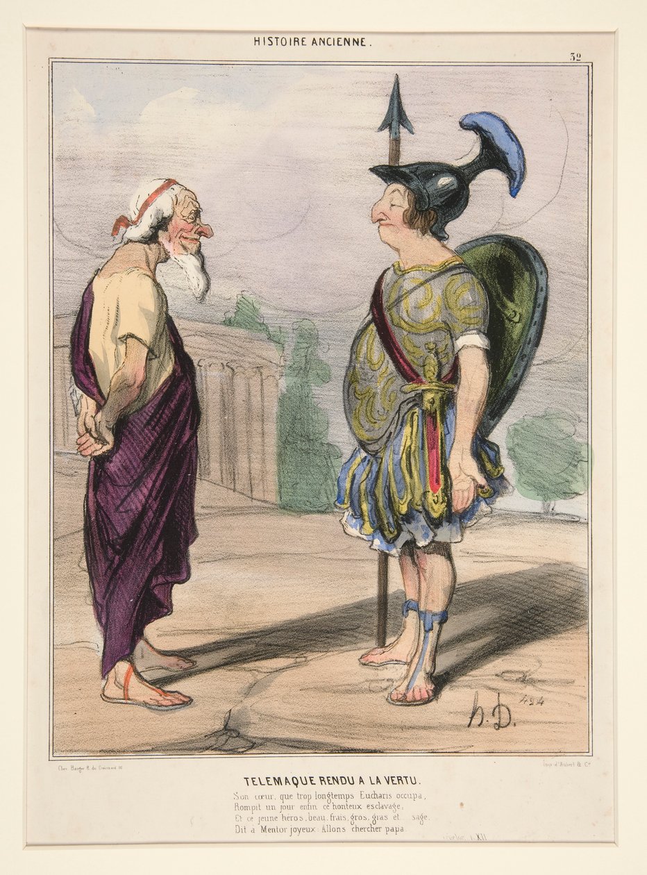 Telemaco reso alla virtù. Il suo cuore, che troppo a lungo Eucharis occupò da Honoré Daumier