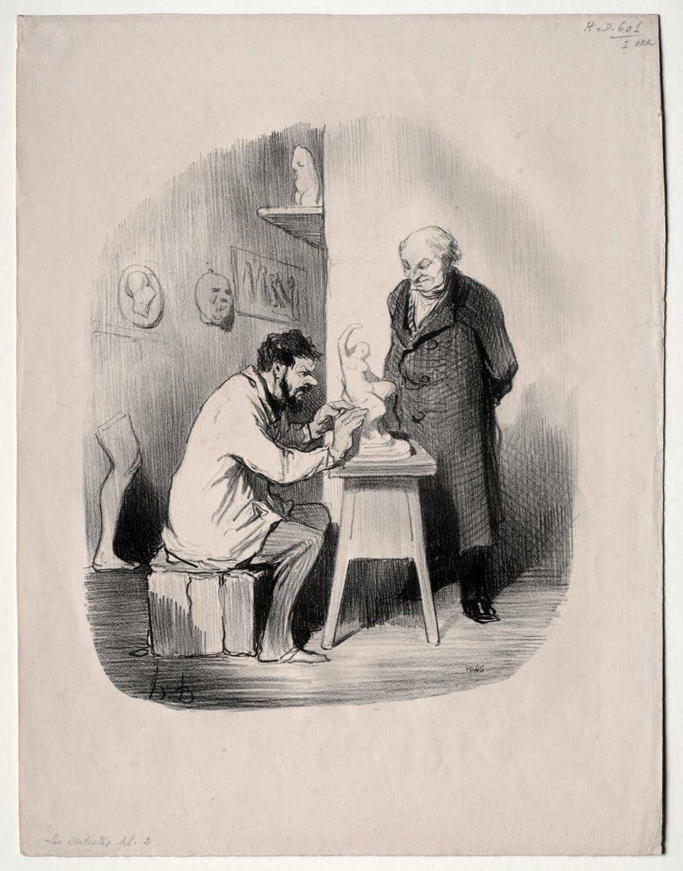Gli Artisti, tavola 2: Devi modellarmi in questo modo un giorno, 1848 da Honoré Daumier