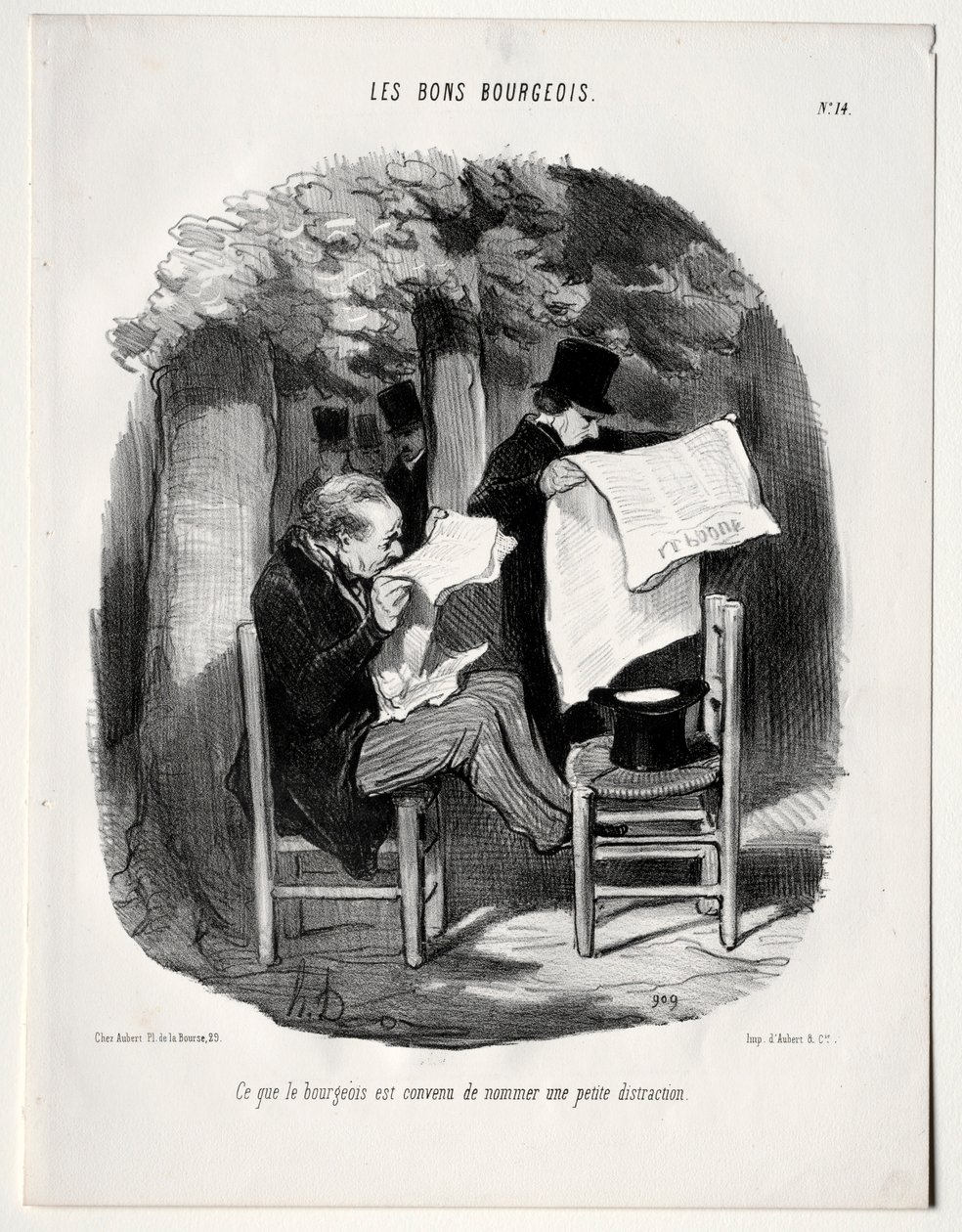 Il buon borghese, tavola 14: Cosa considerano una distrazione i borghesi, 1846 da Honoré Daumier