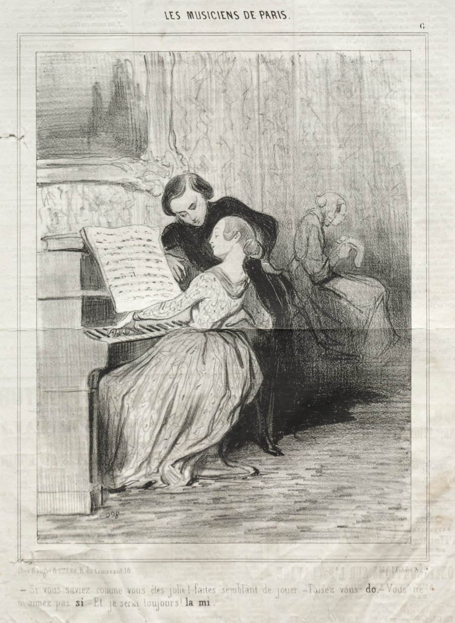 I musicisti di Parigi, tavola 6: Se sapessi quanto sei carina! da Honoré Daumier