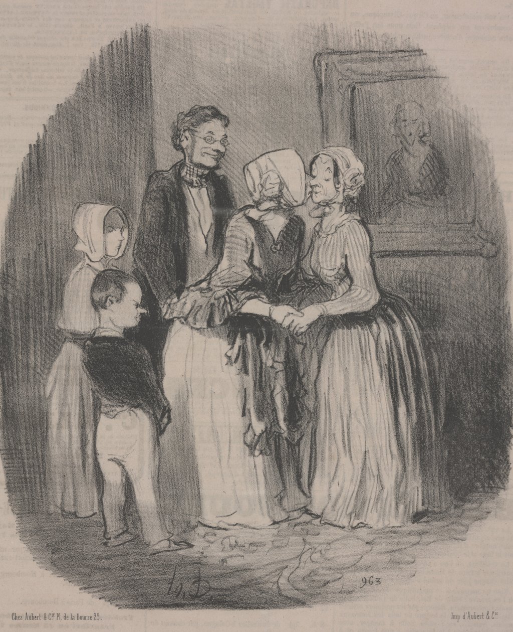 La visita obbligatoria di Capodanno alla zia Rabourdin da Honoré Daumier