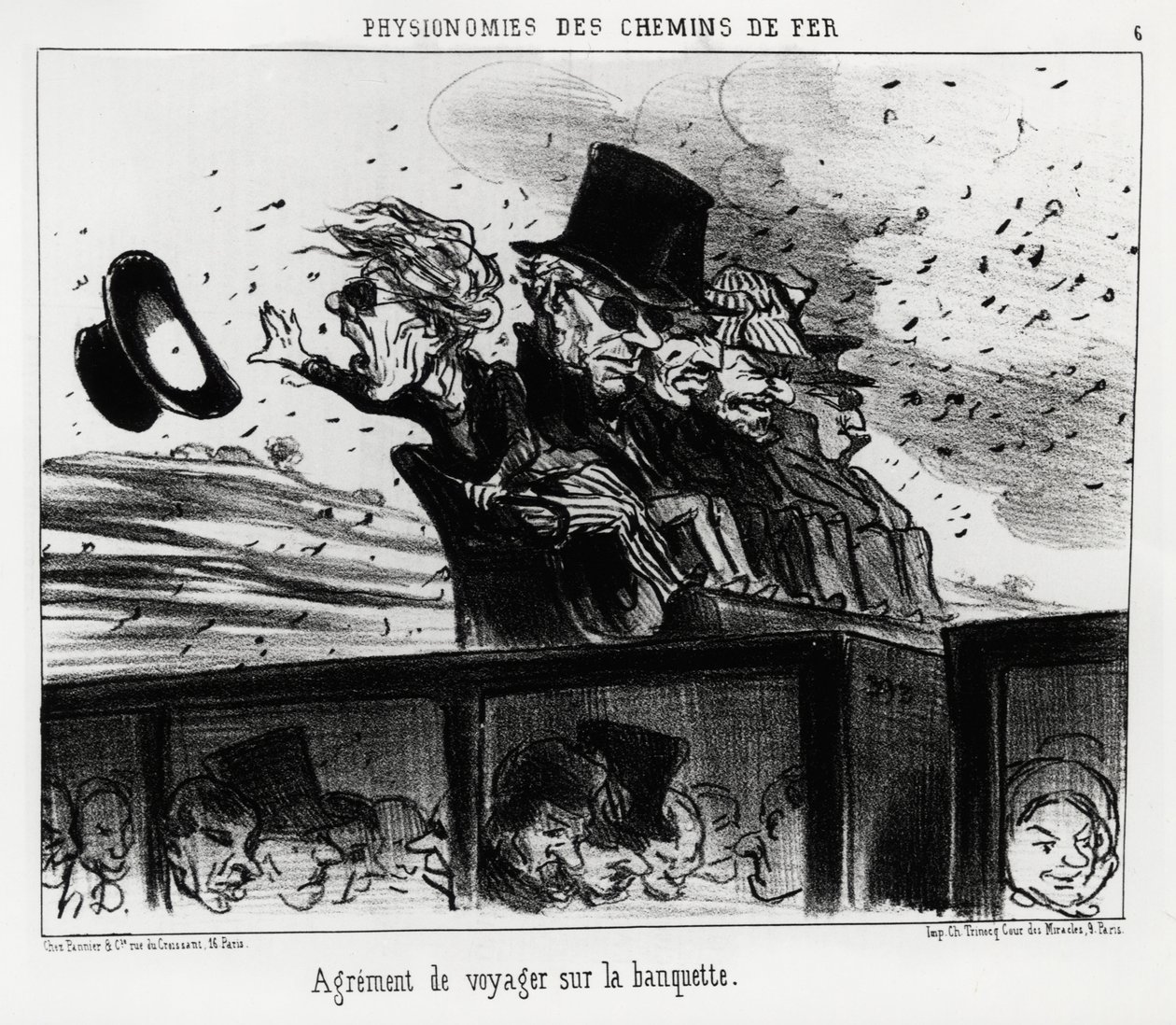 La fisionomia delle ferrovie: è il diritto di viaggiare sulla panchina (illustrazione di Honoré Daumier, pubblicata in Charivari) da Honoré Daumier
