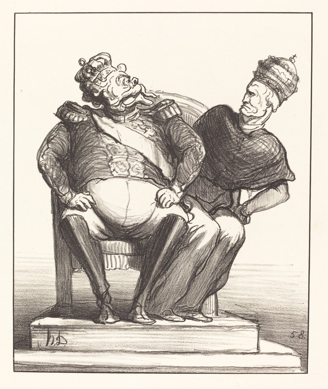 Troppo stretto per due da Honoré Daumier