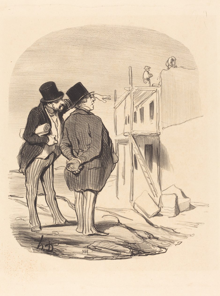 Due uomini tra le rovine da Honoré Daumier