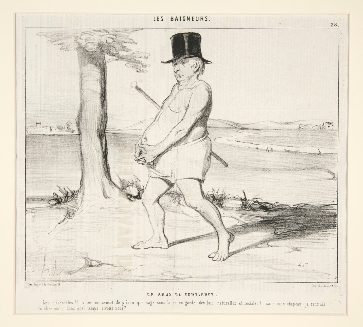 Un abuso di fiducia. I miserabili!! rubare un avvocato di prigione che nuota sotto la protezione delle leggi naturali e sociali! da Honoré Daumier