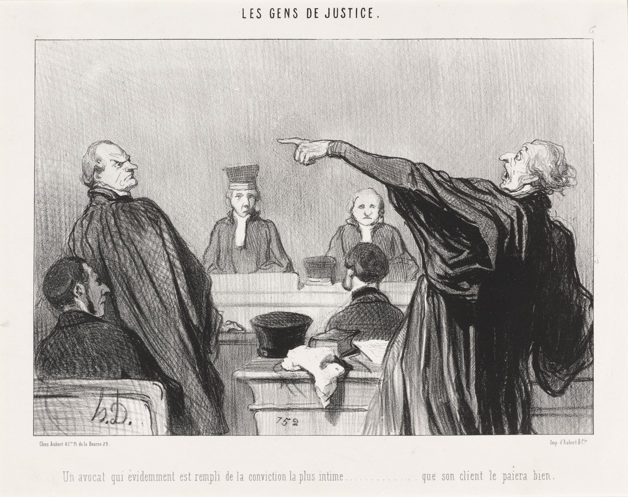 Un avvocato che è... pieno di convinzione... intima... da Honoré Daumier