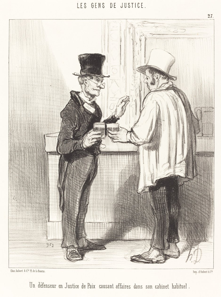 Un difensore... parlando... nel suo studio abituale da Honoré Daumier