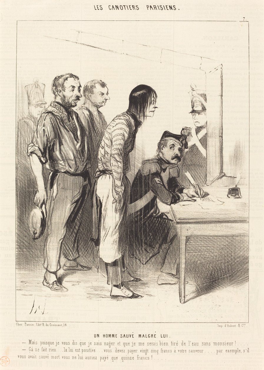 Un uomo salvato nonostante se stesso da Honoré Daumier