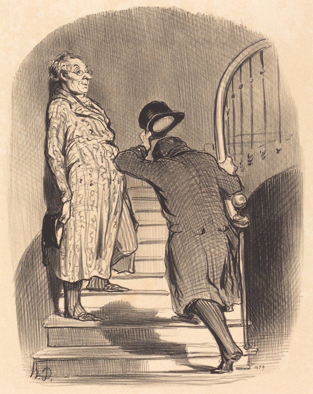 Un inquilino che paga esattamente il suo affitto da Honoré Daumier