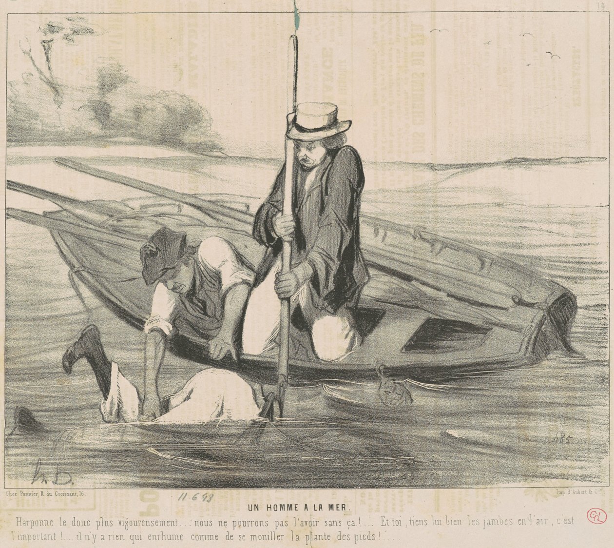 Un uomo in mare da Honoré Daumier