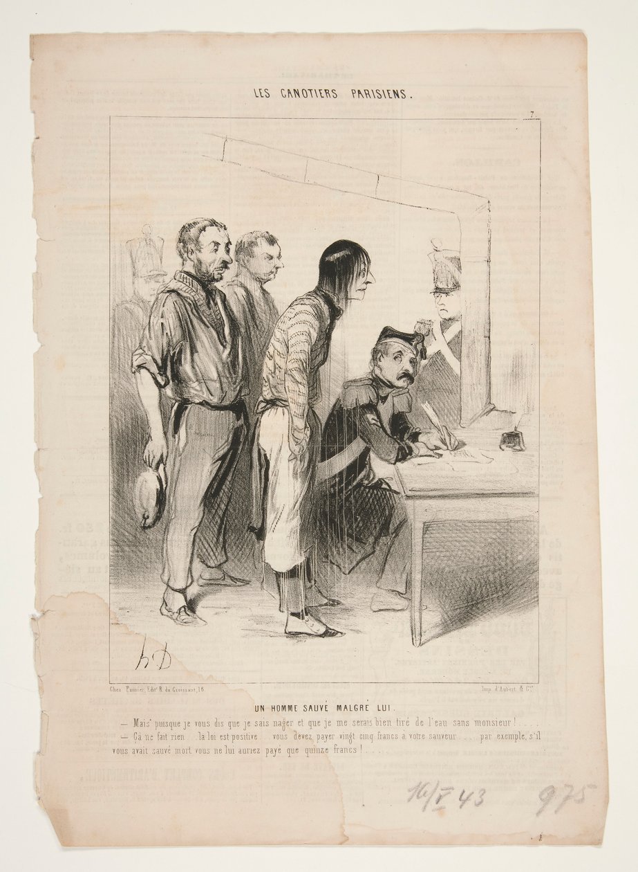 Un uomo salvato suo malgrado da Honoré Daumier