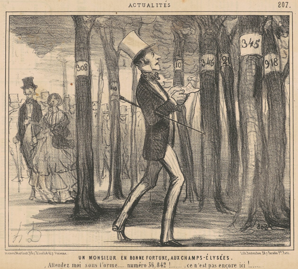 Un signore in buona fortuna agli Champs-Elysées da Honoré Daumier