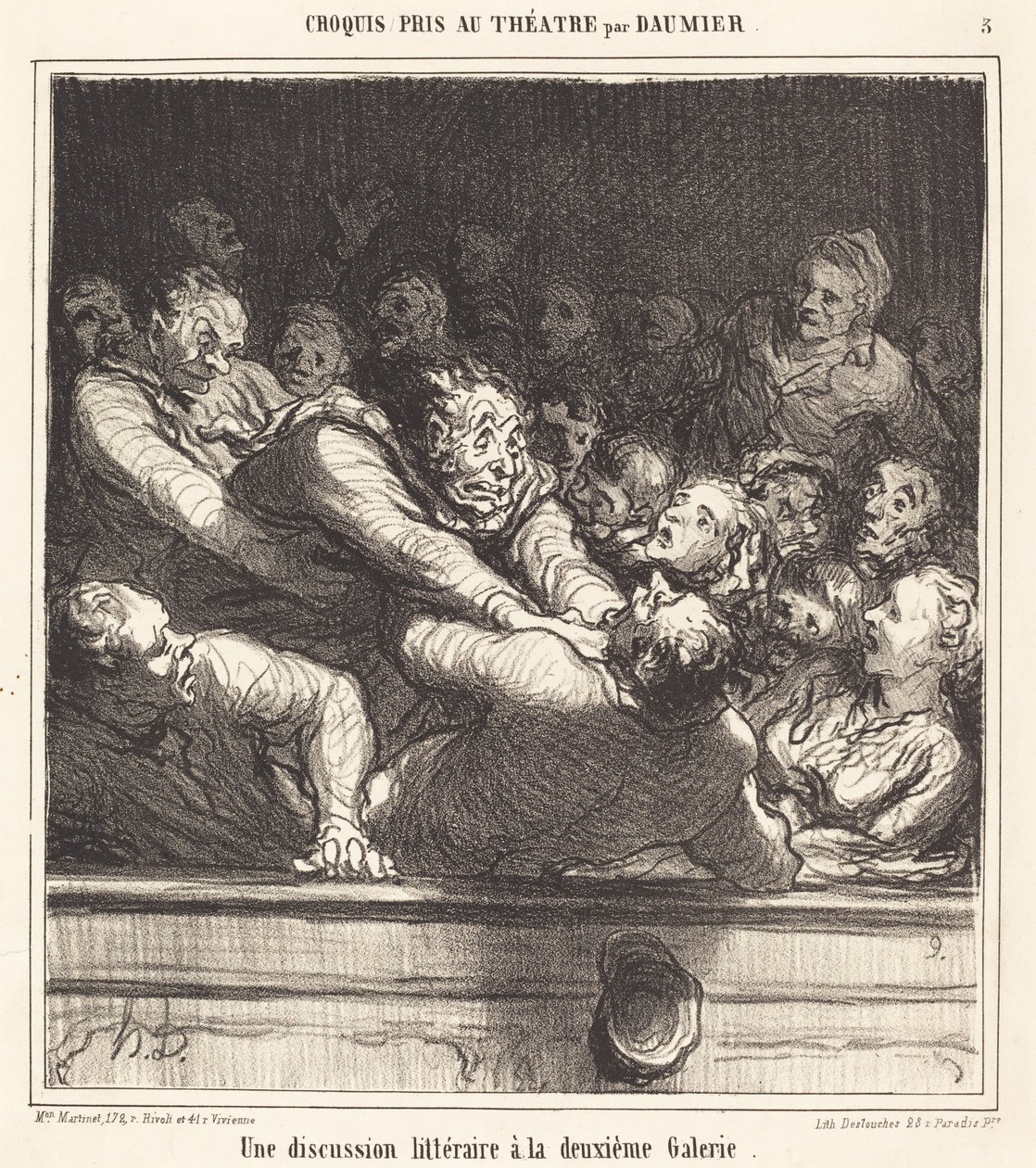 Una Discussione Letteraria alla Seconda Galleria da Honoré Daumier