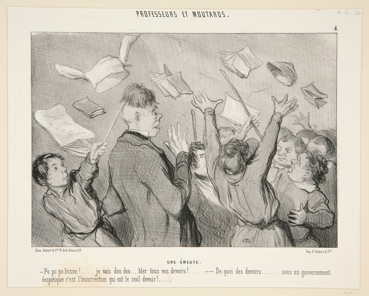 Una sommossa; #4 di Professeurs et Moutards da Honoré Daumier