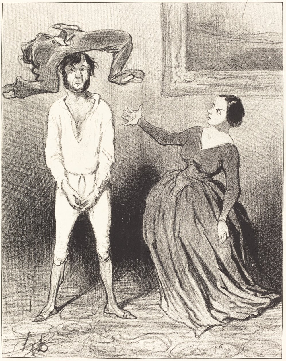 Una Donna come Me... Rimettere un Bottone?... da Honoré Daumier