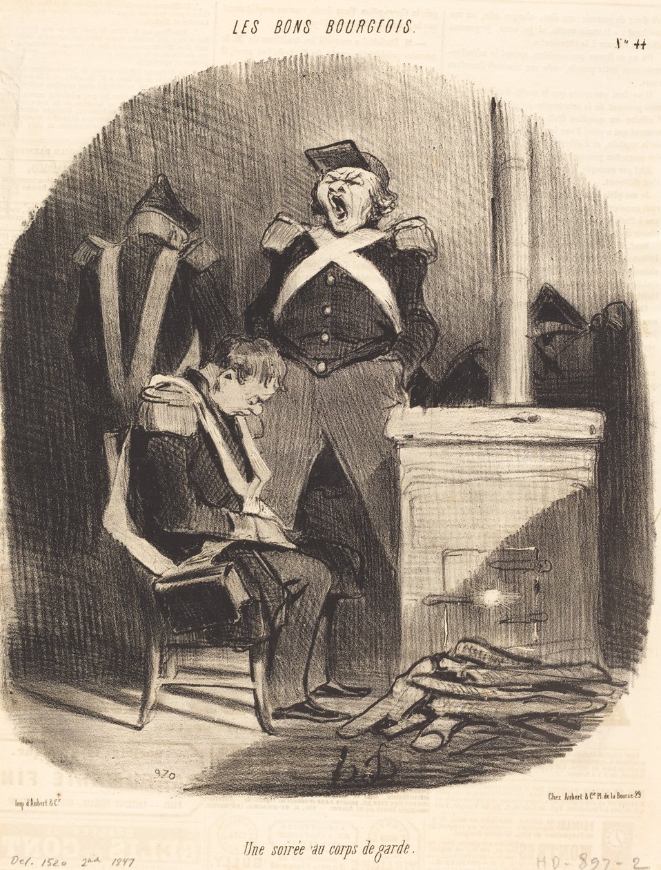 Una serata al corpo di guardia da Honoré Daumier