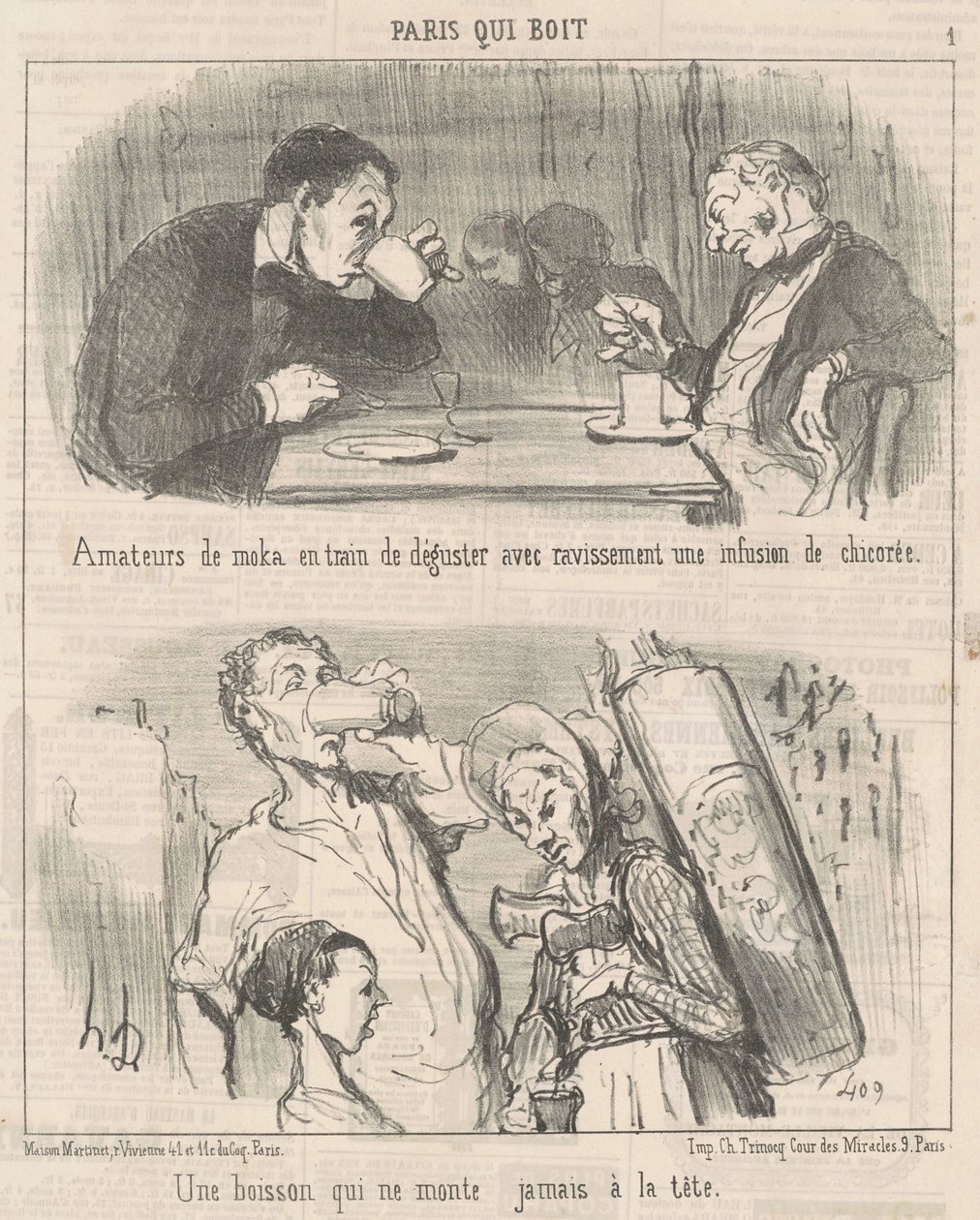 Una bevanda che non sale mai alla testa da Honoré Daumier