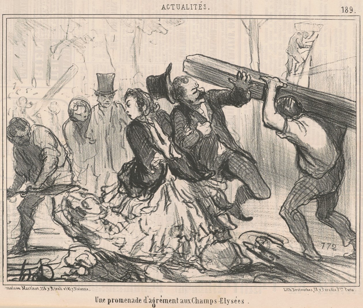 Una passeggiata di piacere agli Champs-Elysées da Honoré Daumier