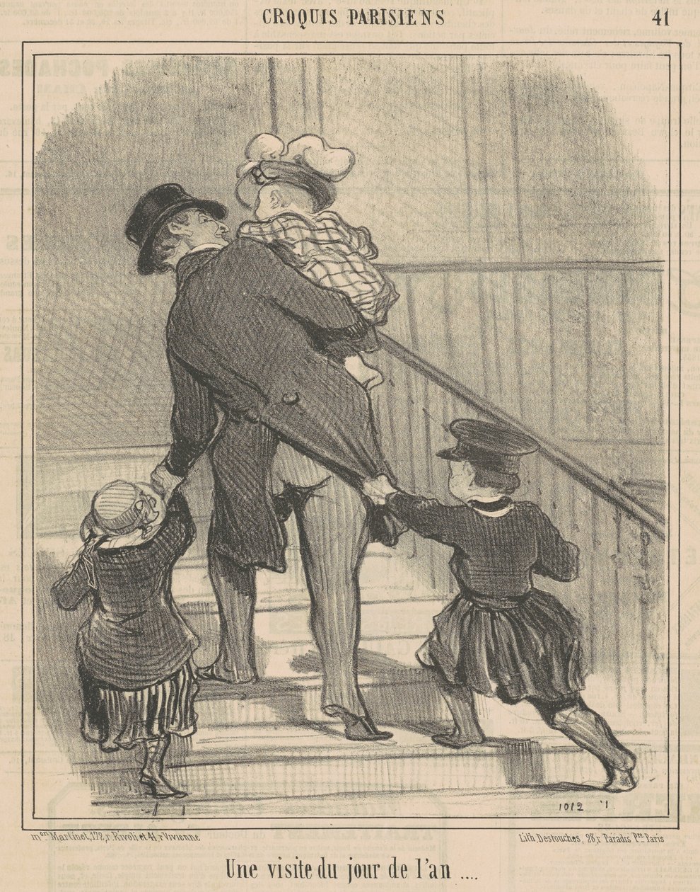 Una visita del giorno di Capodanno da Honoré Daumier