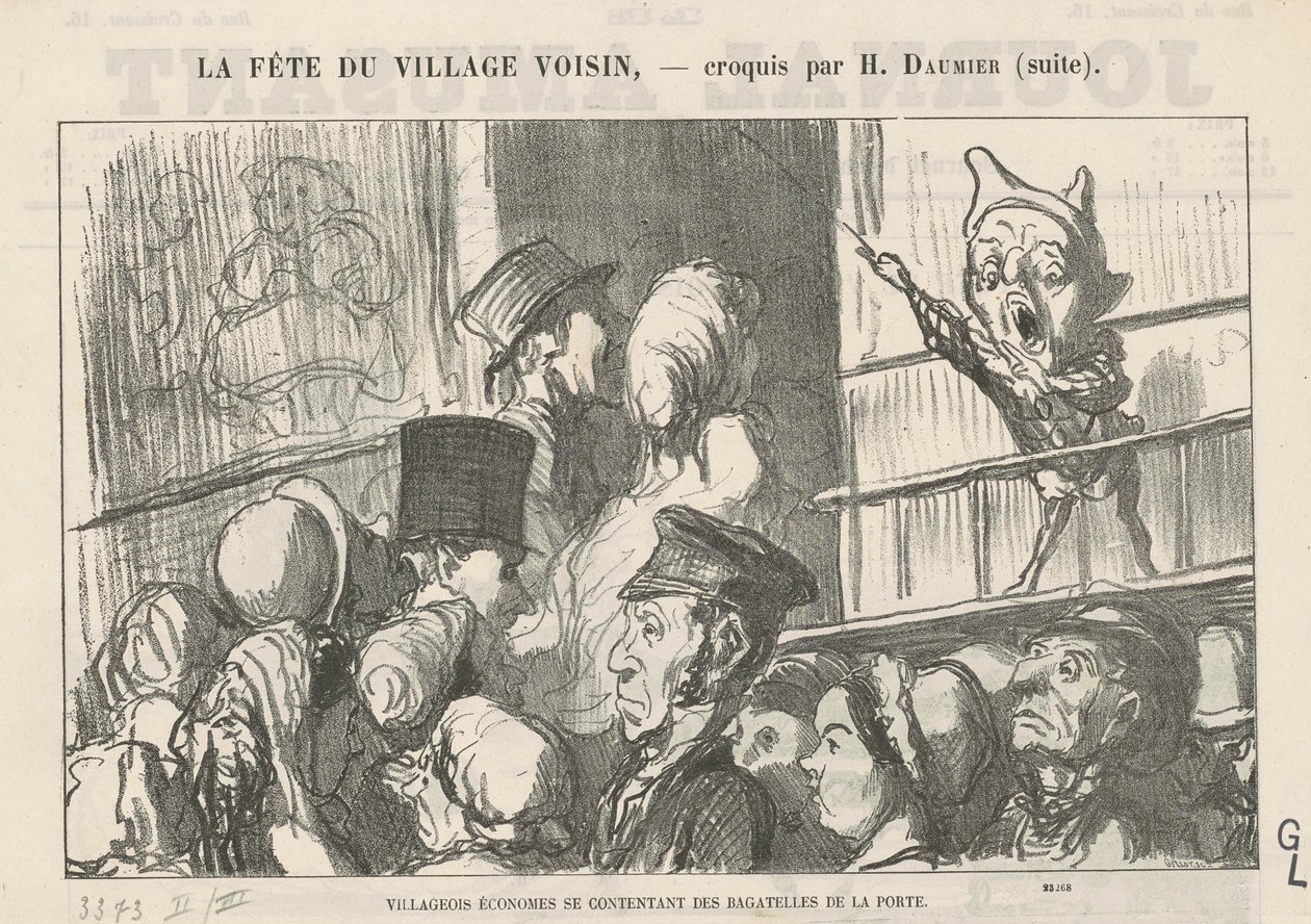 Villageois économes se contentant ... ; A la campagne, pas de grèves de cochers ... da Honoré Daumier