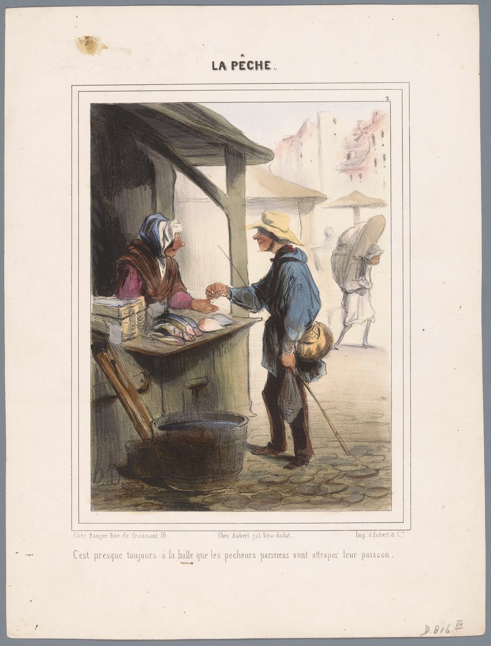 Pescatore compra pesce al mercato da Honoré Daumier