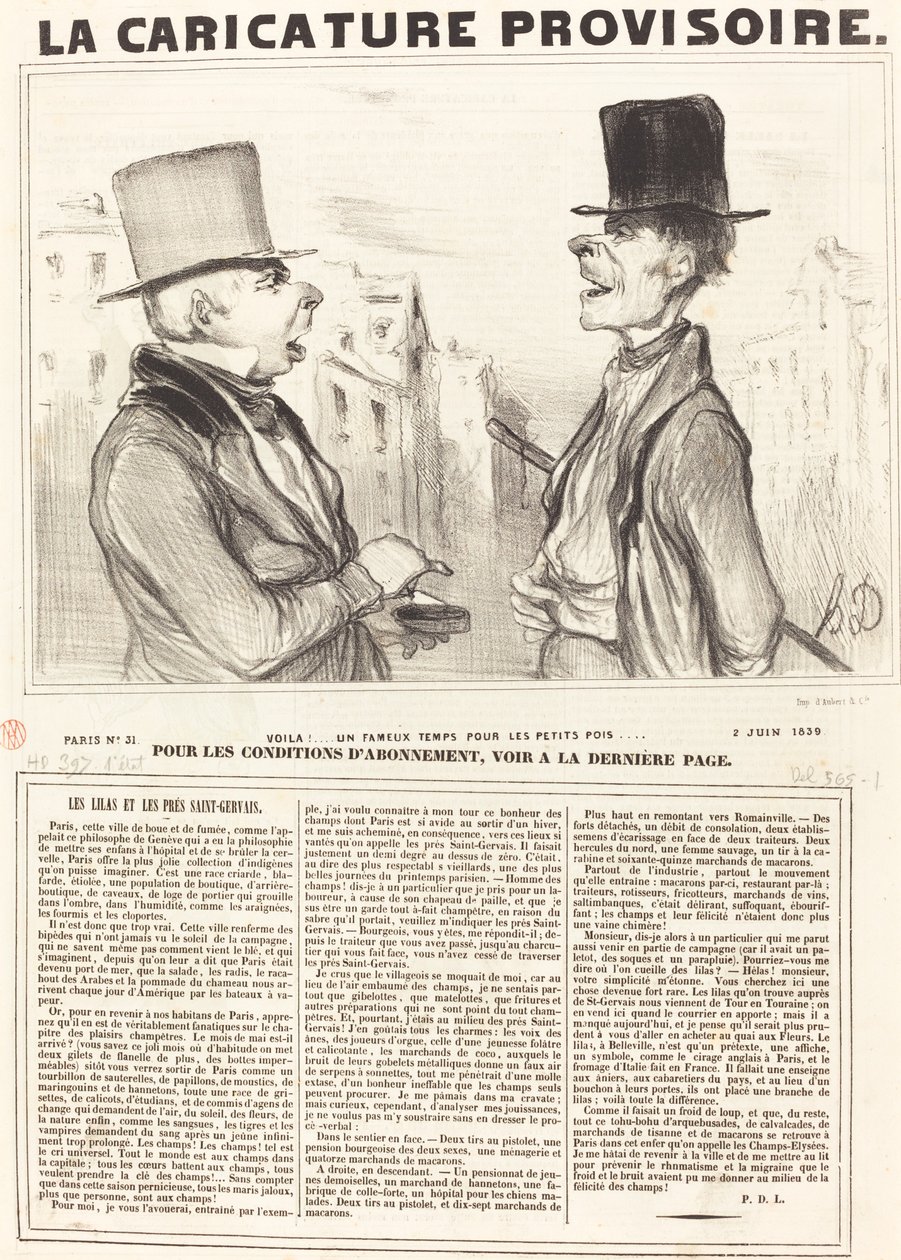 Ecco!... un famoso tempo per i piselli... da Honoré Daumier