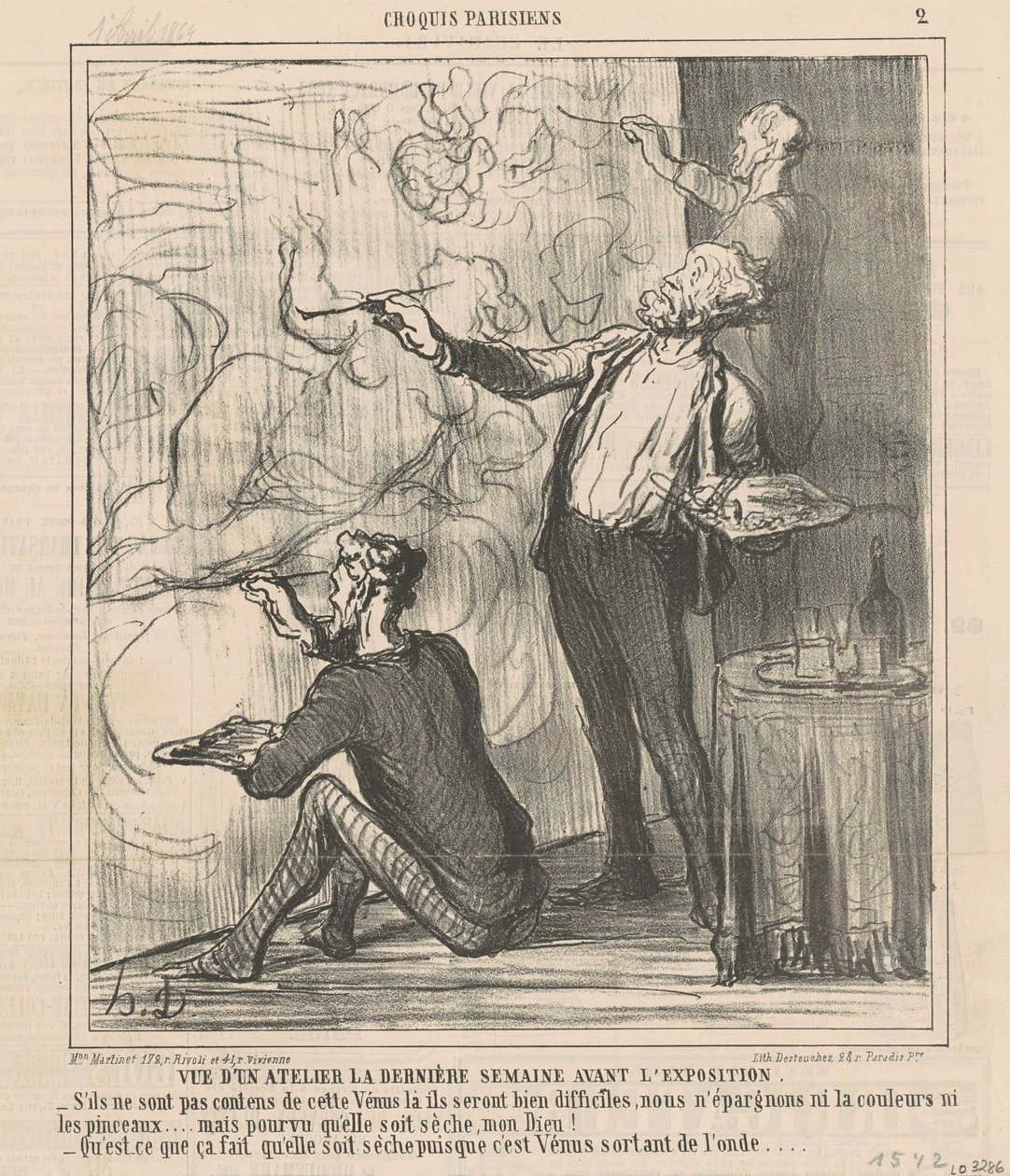 Vista di un atelier... da Honoré Daumier