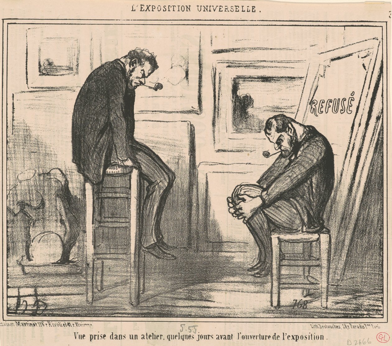Vista presa in un atelier... da Honoré Daumier