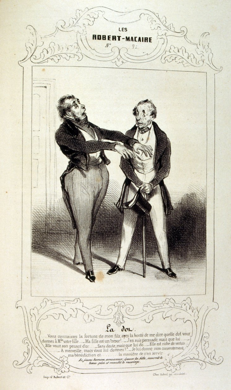 Illustrazioni su idee e leggende Philipon sotto il titolo Les Cent e Robert Macaire da Honoré Daumier