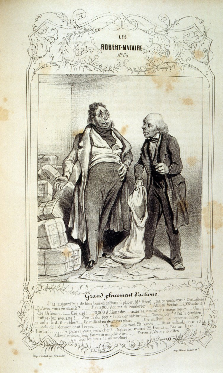 Illustrazioni su idee e leggende Philipon sotto il titolo Les Cent e Robert Macaire da Honoré Daumier
