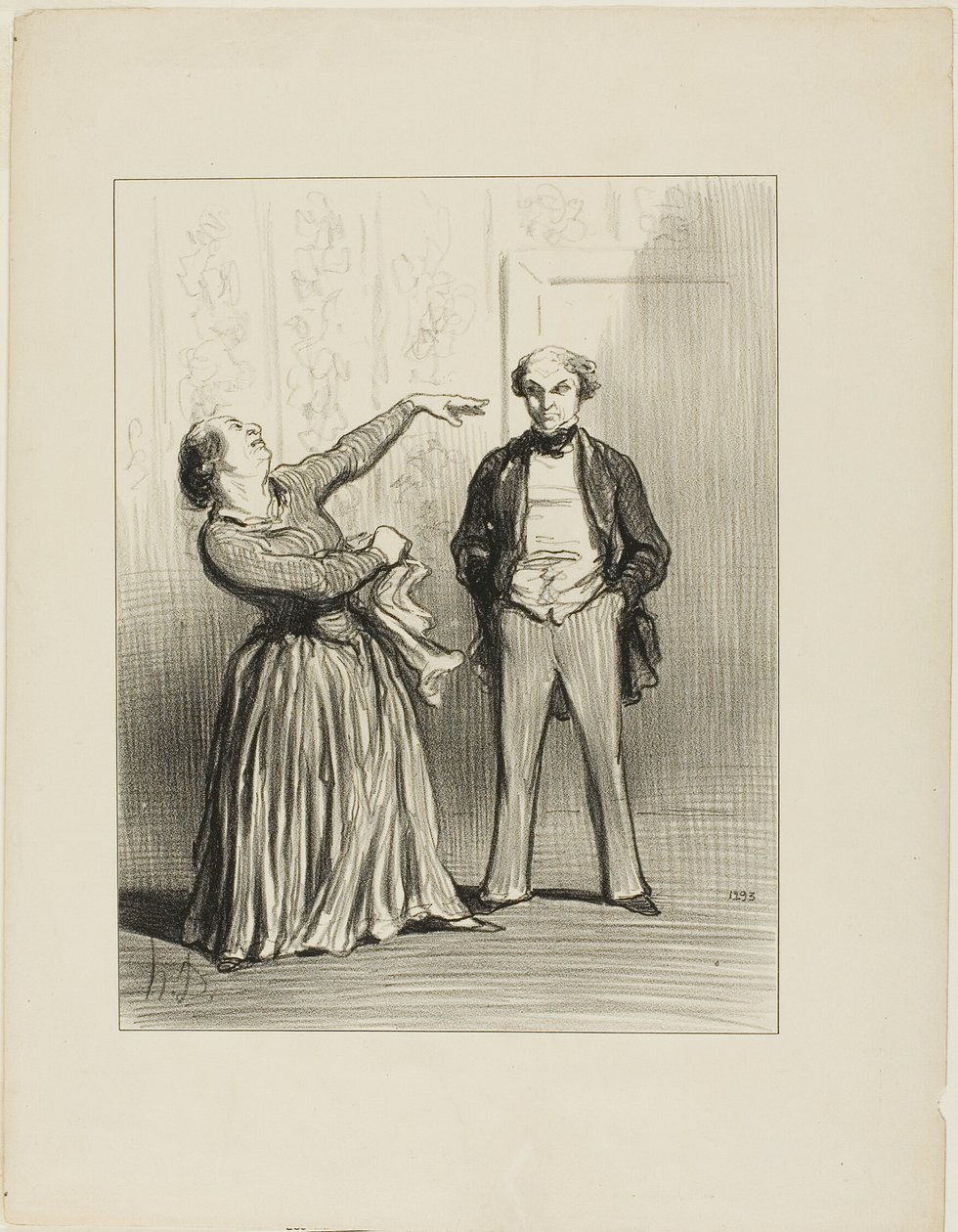 "- I mariti non sono davvero quello che un popolo vanitoso ama credere!", piatto 3 da Les Divorceuses da Honoré Victorin Daumier