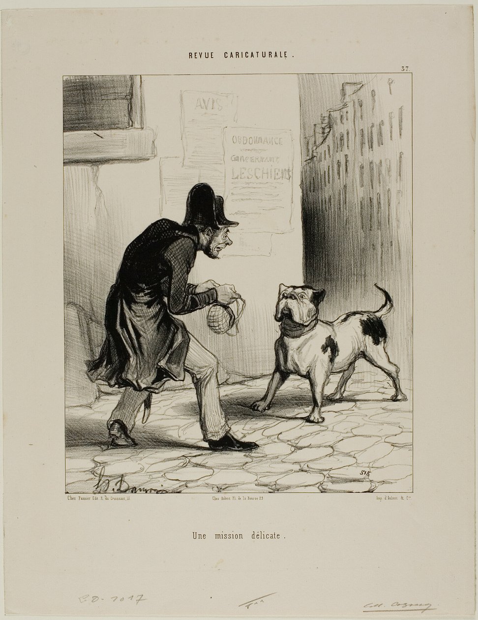 Un compito delicato, tavola 37 da Revue Caricaturale da Honoré Victorin Daumier