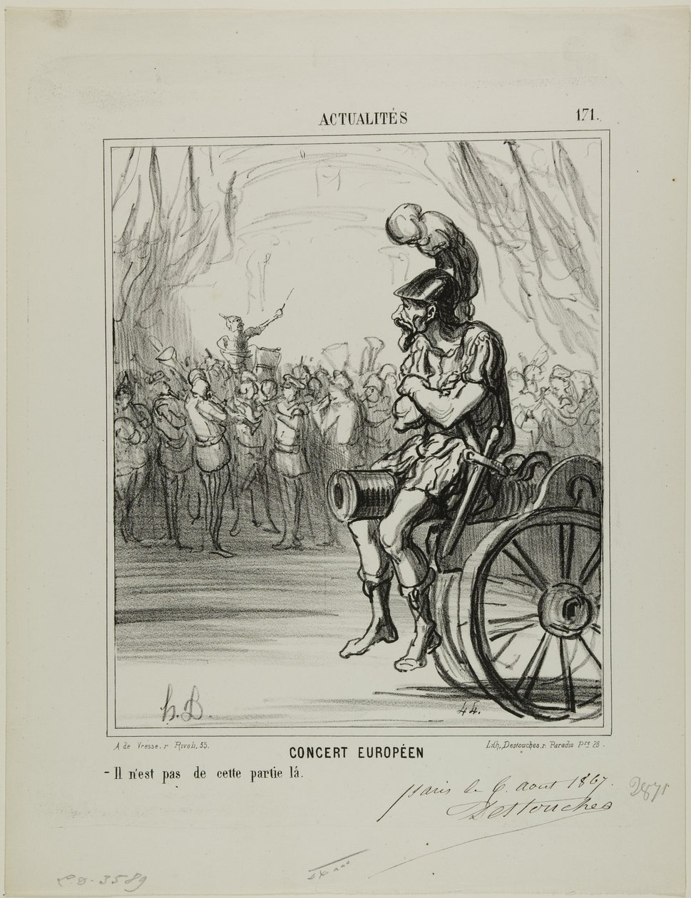 Un concerto europeo. Non è stato permesso di partecipare a questa parte, la targa 171 di Actualités da Honoré Victorin Daumier