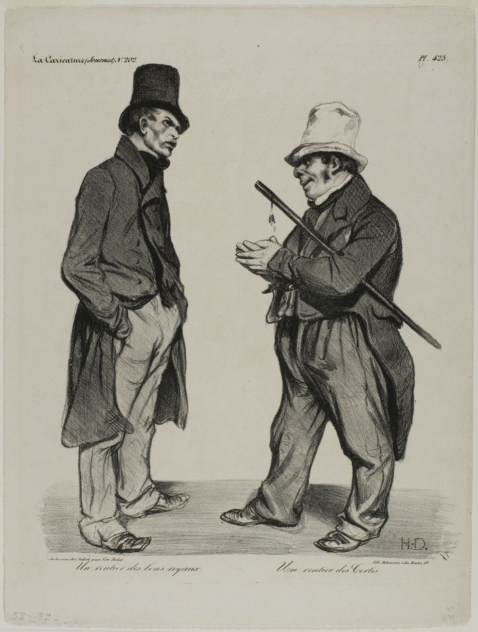 Un investitore di obbligazioni delle Cortes spagnole. Un investitore di titoli di Stato spagnoli, piatto 423 da Honoré Victorin Daumier
