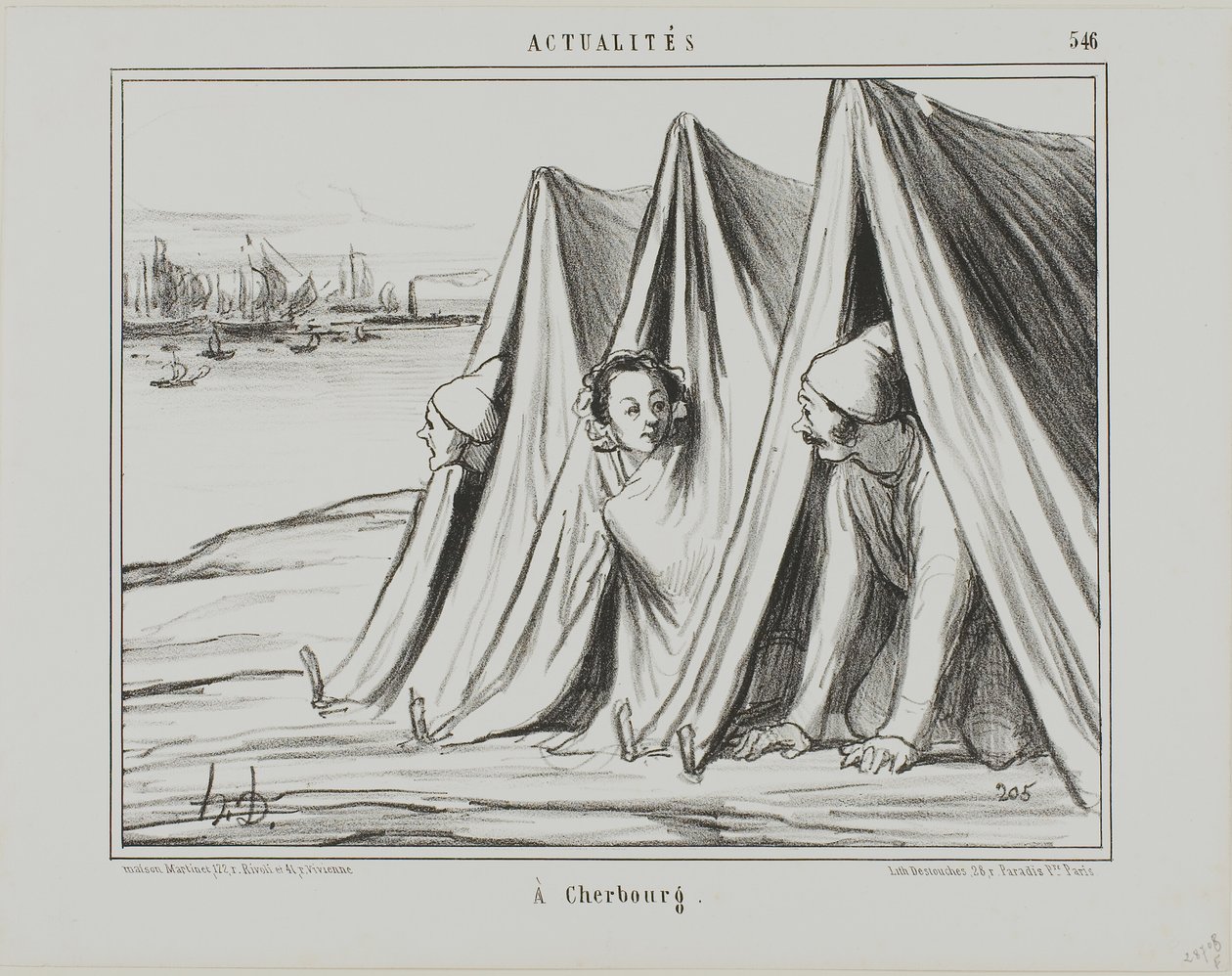 A Cherbourg, tavola 546 di Actualités da Honoré Victorin Daumier